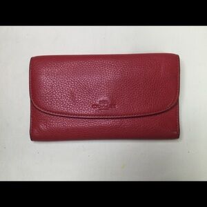 Coach Red Pebbled Leather Wallet